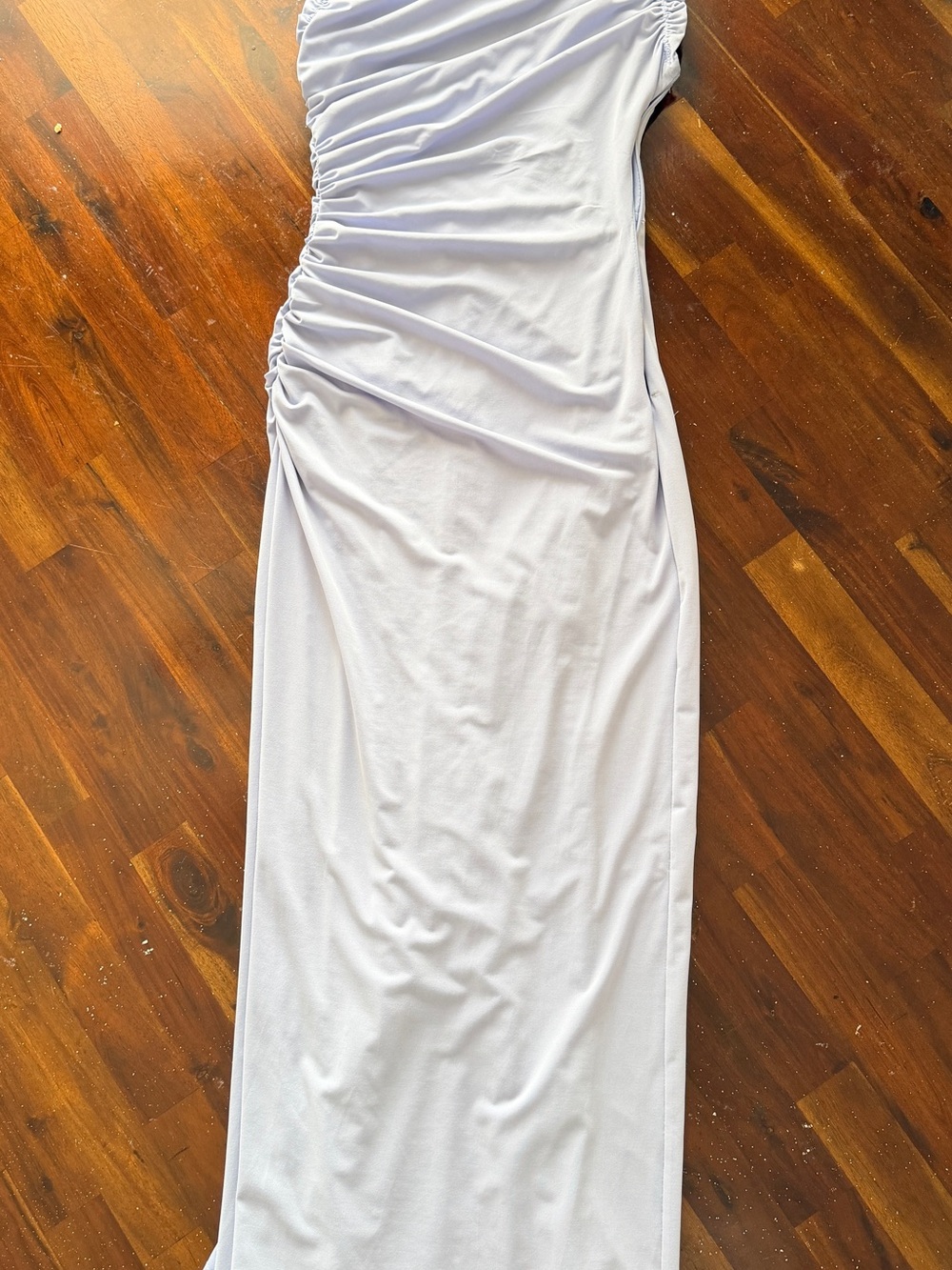 Zara Asymmetrical Ruched White Dress